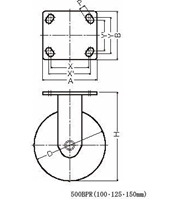 ハンマーキャスター 500BPR-CR125 ゴム車 500BPS 519BPS 500BPR 伝動機