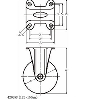 ハンマーキャスター 420SRP-PH150 フェノール車 420SRP 伝動機ドットコム